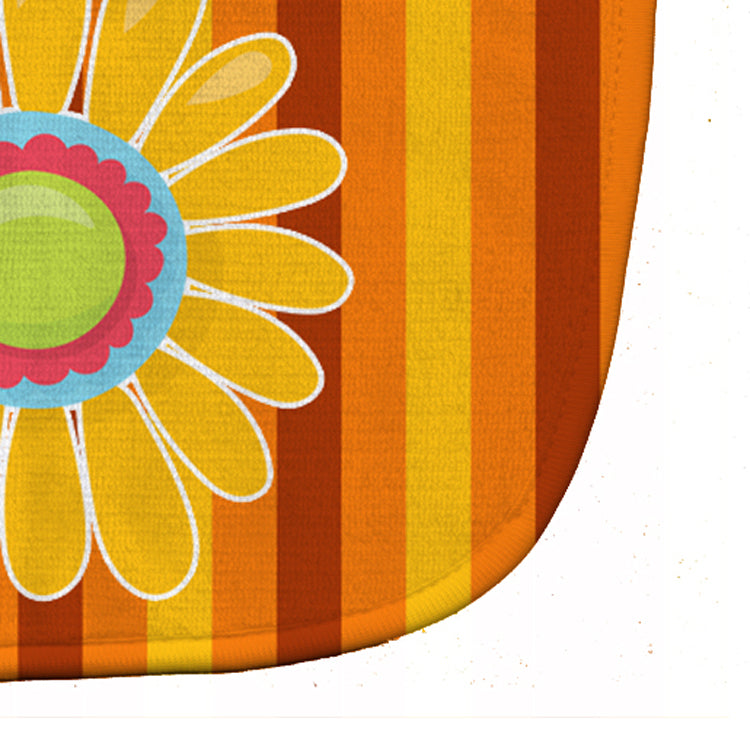 Heart Flower Orange #2 Baby Bib Easy-Clean Baby Bib Baby Feeding Accessory Baby Mealtime Essential, 10 x 13, Multicolor