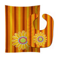 Heart Flower Orange #2 Baby Bib & Burp Cloth Easy-Clean Baby Bib Baby Feeding Accessory Baby Mealtime Essential