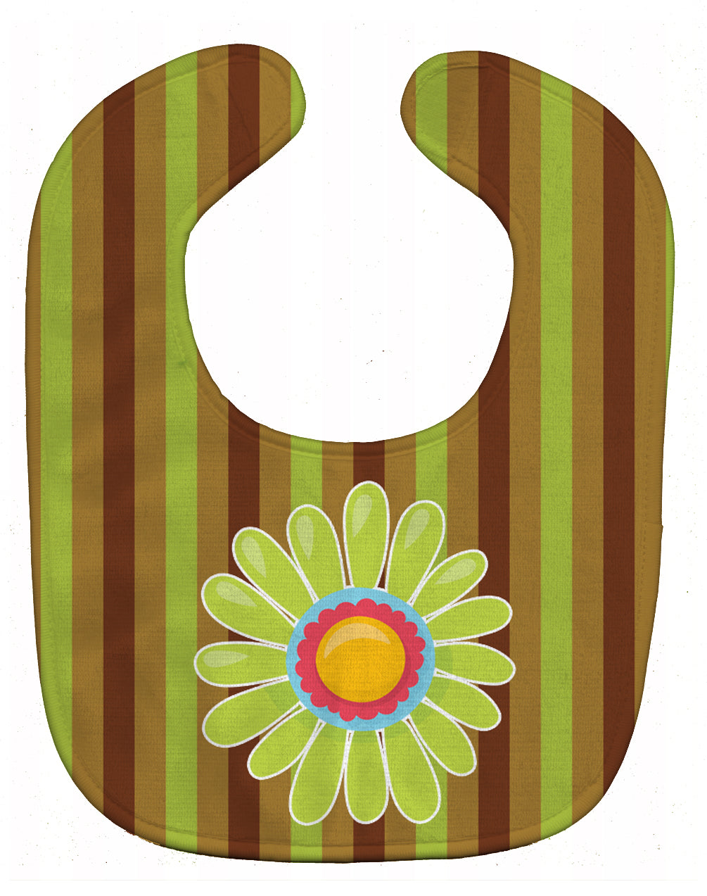 Heart Flower Green #2 Baby Bib Easy-Clean Baby Bib Baby Feeding Accessory Baby Mealtime Essential, 10 x 13, Multicolor