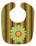 Heart Flower Green #2 Baby Bib Easy-Clean Baby Bib Baby Feeding Accessory Baby Mealtime Essential, 10 x 13, Multicolor