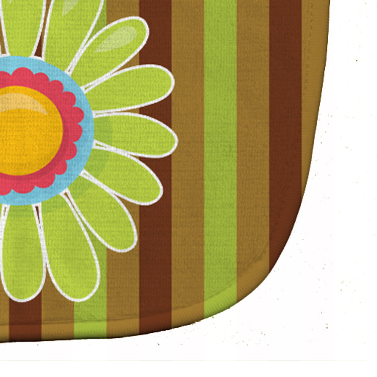 Heart Flower Green #2 Baby Bib Easy-Clean Baby Bib Baby Feeding Accessory Baby Mealtime Essential, 10 x 13, Multicolor