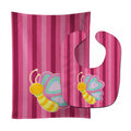 Butterfly Pink Baby Bib & Burp Cloth Easy-Clean Baby Bib Baby Feeding Accessory Baby Mealtime Essential