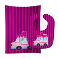 Ice Cream Truck Pink Baby Bib & Burp Cloth Easy-Clean Baby Bib Baby Feeding Accessory Baby Mealtime Essential