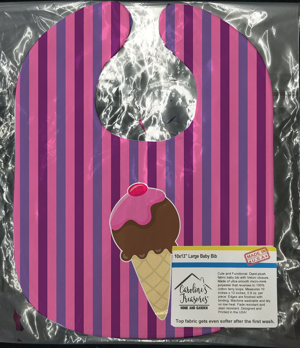Ice Cream Cone Baby Bib Easy-Clean Baby Bib Baby Feeding Accessory Baby Mealtime Essential, 10 x 13, Multicolor