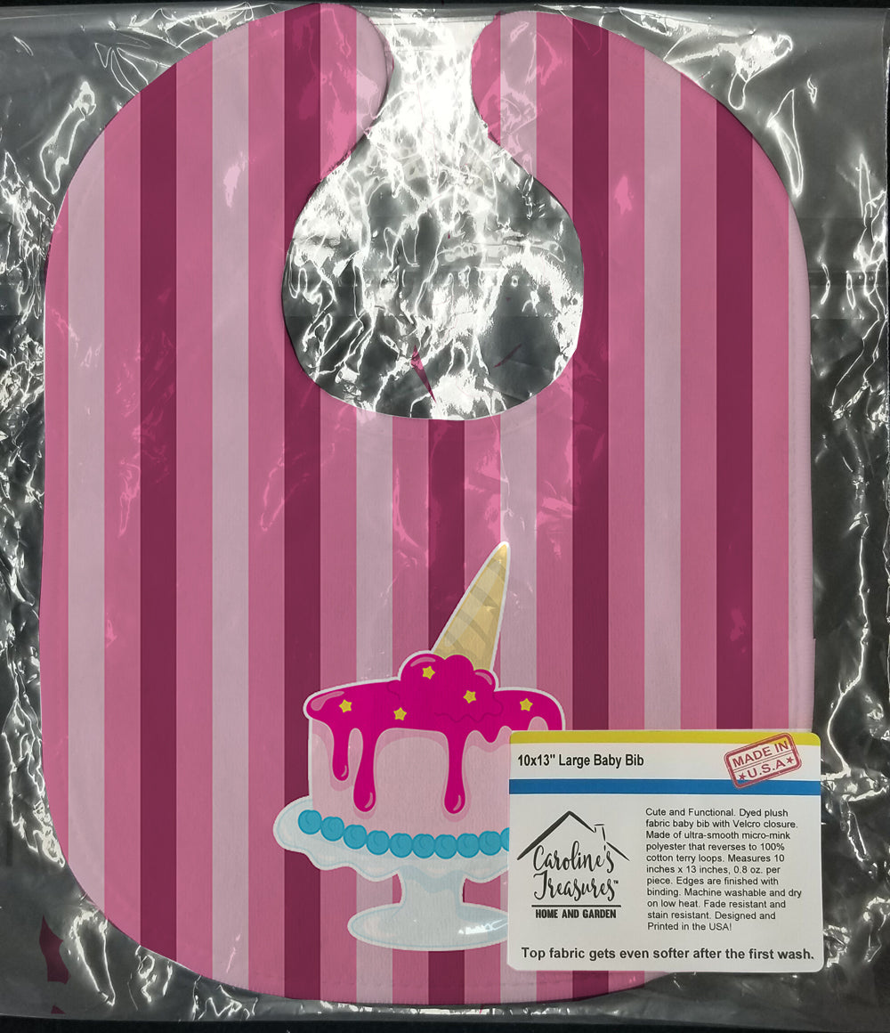 Ice Cream Cone Cake Baby Bib Easy-Clean Baby Bib Baby Feeding Accessory Baby Mealtime Essential, 10 x 13, Multicolor