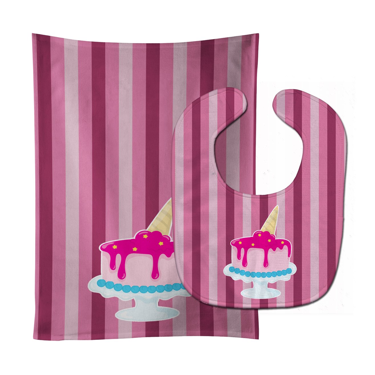 Ice Cream Cone Cake Baby Bib & Burp Cloth Easy-Clean Baby Bib Baby Feeding Accessory Baby Mealtime Essential