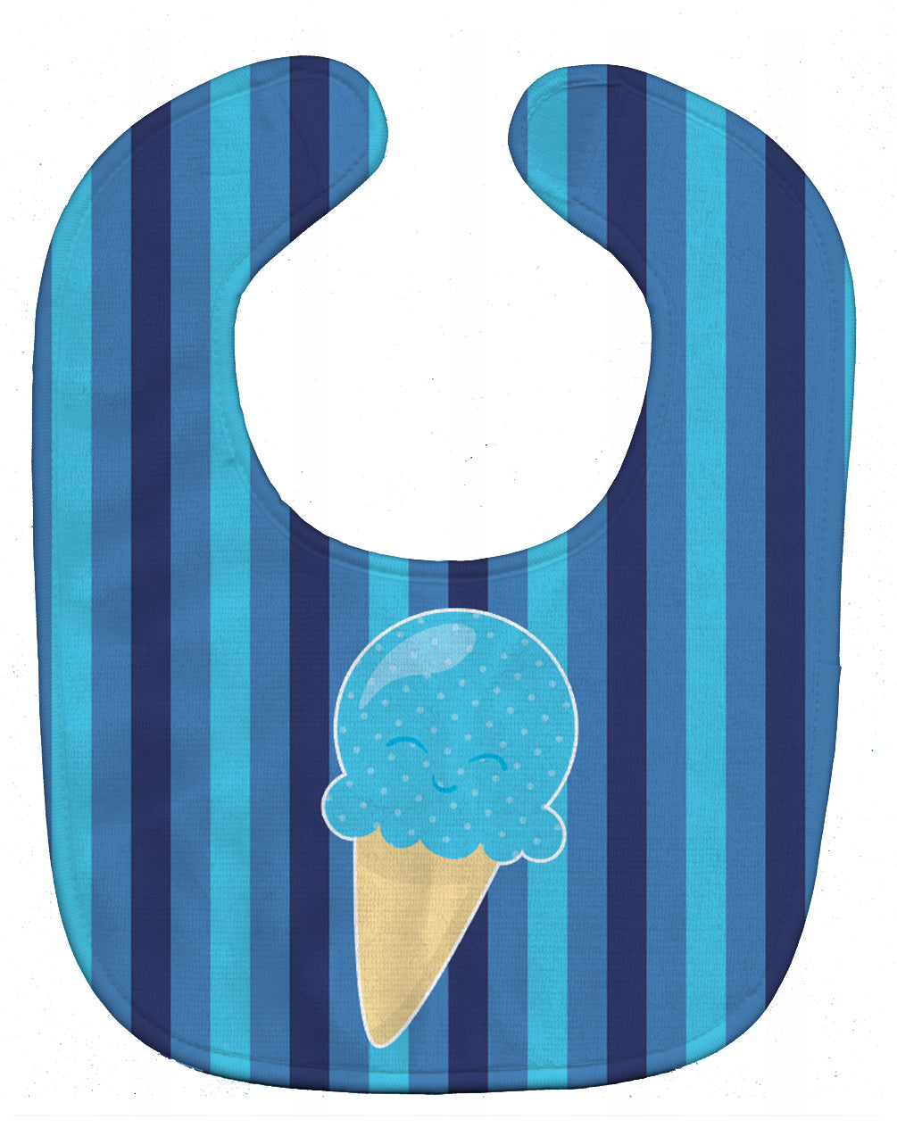 Ice Cream Cone Blue Baby Bib Easy-Clean Baby Bib Baby Feeding Accessory Baby Mealtime Essential, 10 x 13, Multicolor
