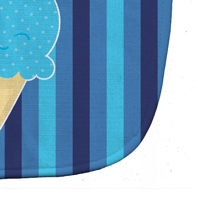 Ice Cream Cone Blue Baby Bib Easy-Clean Baby Bib Baby Feeding Accessory Baby Mealtime Essential, 10 x 13, Multicolor