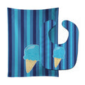 Ice Cream Cone Blue Baby Bib & Burp Cloth Easy-Clean Baby Bib Baby Feeding Accessory Baby Mealtime Essential