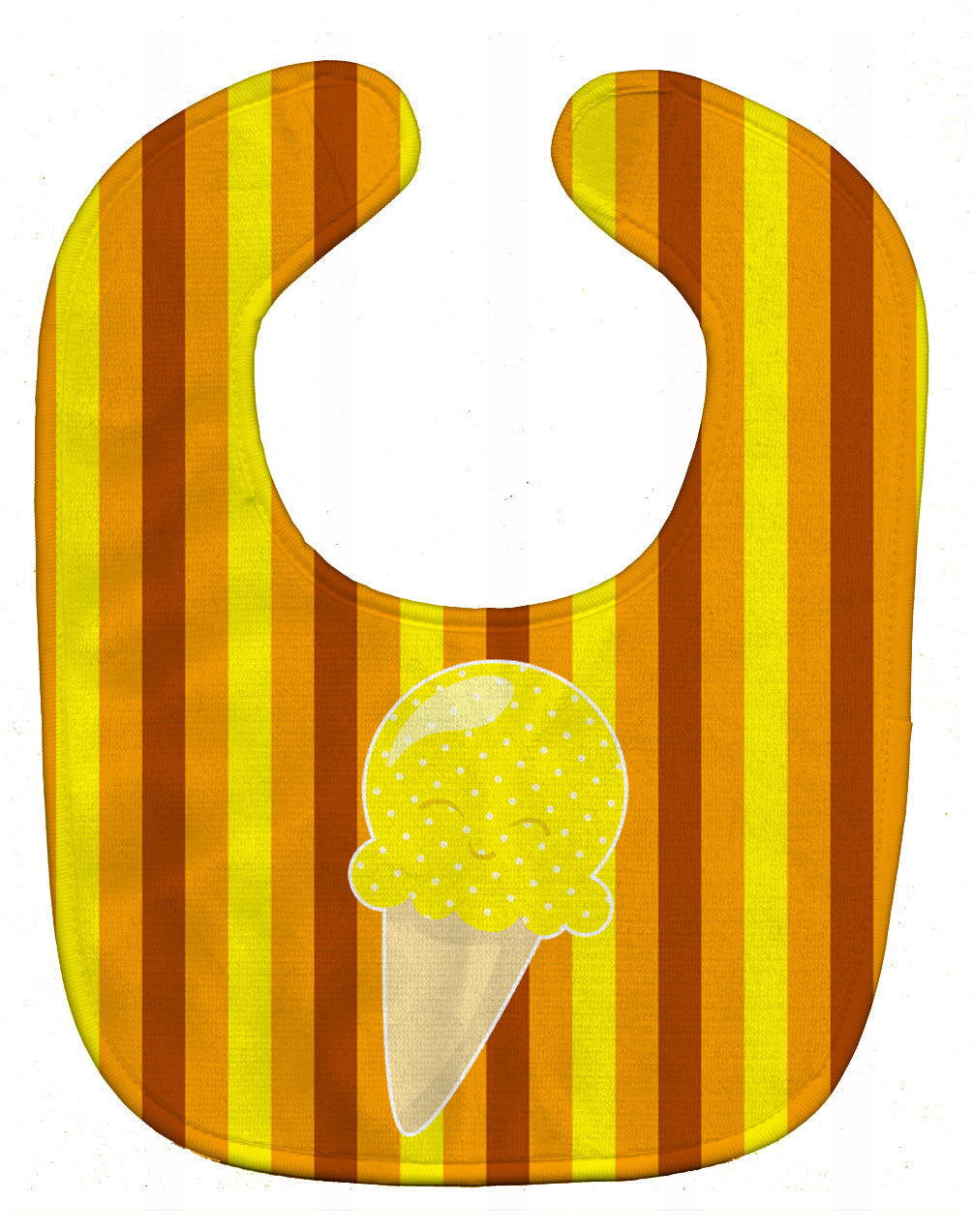 Ice Cream Cone Yellow Baby Bib Easy-Clean Baby Bib Baby Feeding Accessory Baby Mealtime Essential, 10 x 13, Multicolor