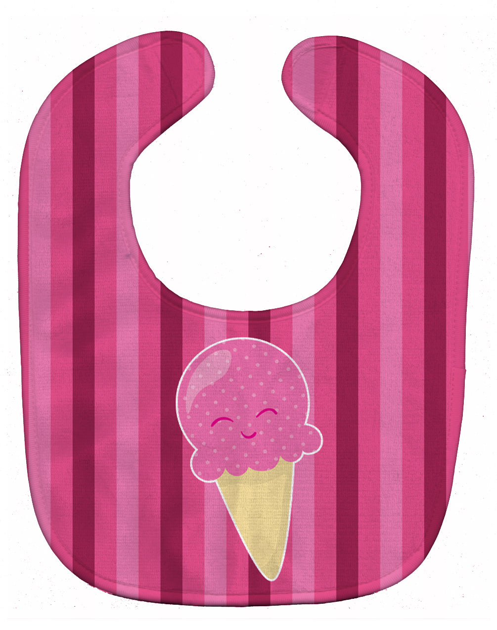 Ice Cream Cone Pink Baby Bib Easy-Clean Baby Bib Baby Feeding Accessory Baby Mealtime Essential, 10 x 13, Multicolor