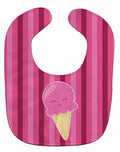 Ice Cream Cone Pink Baby Bib Easy-Clean Baby Bib Baby Feeding Accessory Baby Mealtime Essential, 10 x 13, Multicolor