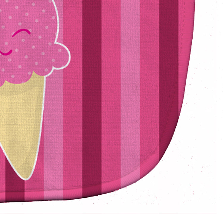 Ice Cream Cone Pink Baby Bib Easy-Clean Baby Bib Baby Feeding Accessory Baby Mealtime Essential, 10 x 13, Multicolor