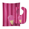 Ice Cream Cone Pink Baby Bib & Burp Cloth Easy-Clean Baby Bib Baby Feeding Accessory Baby Mealtime Essential