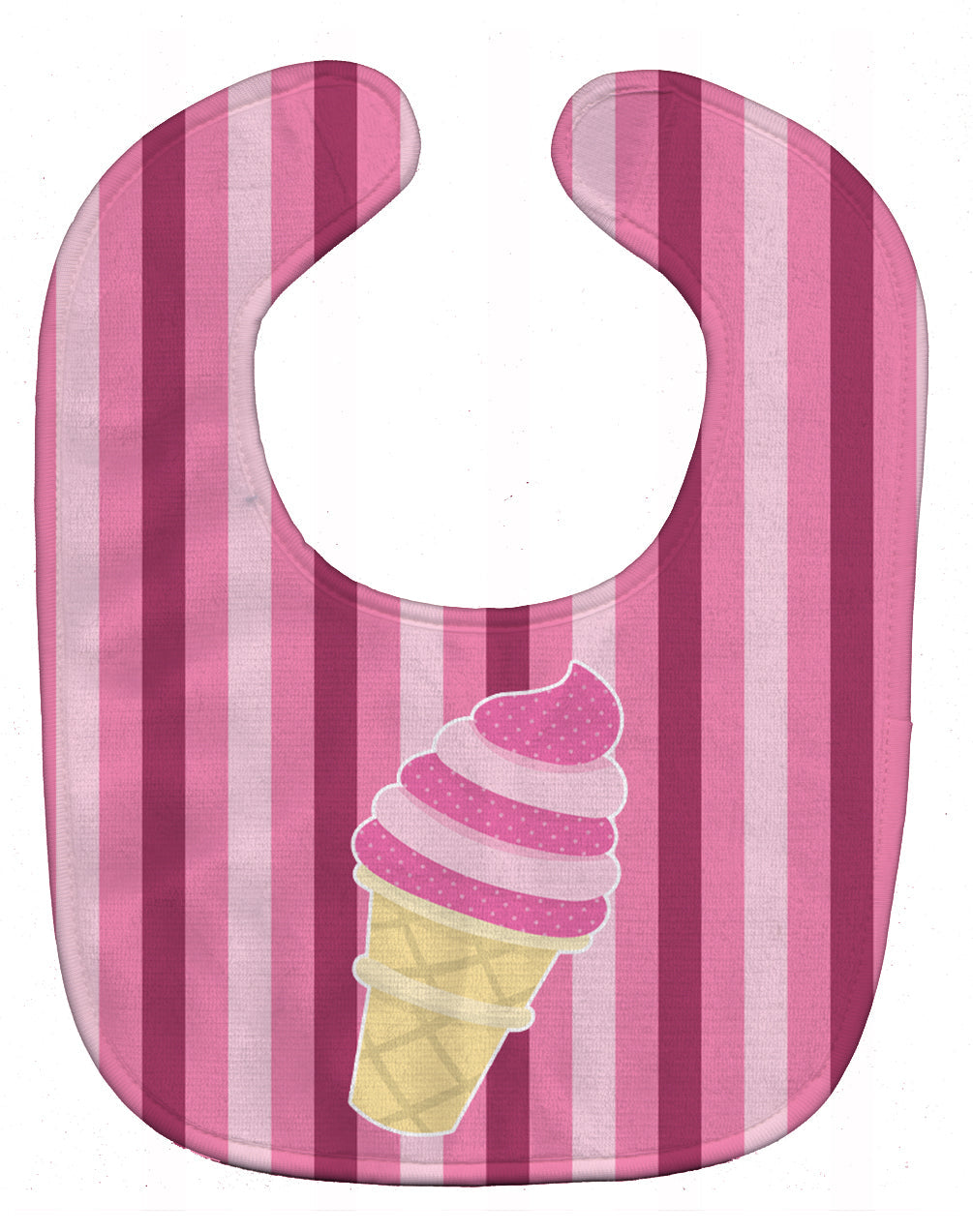 Ice Cream Cone Pink Swirl Baby Bib Easy-Clean Baby Bib Baby Feeding Accessory Baby Mealtime Essential, 10 x 13, Multicolor