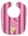 Ice Cream Cone Pink Swirl Baby Bib Easy-Clean Baby Bib Baby Feeding Accessory Baby Mealtime Essential, 10 x 13, Multicolor