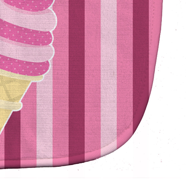 Ice Cream Cone Pink Swirl Baby Bib Easy-Clean Baby Bib Baby Feeding Accessory Baby Mealtime Essential, 10 x 13, Multicolor
