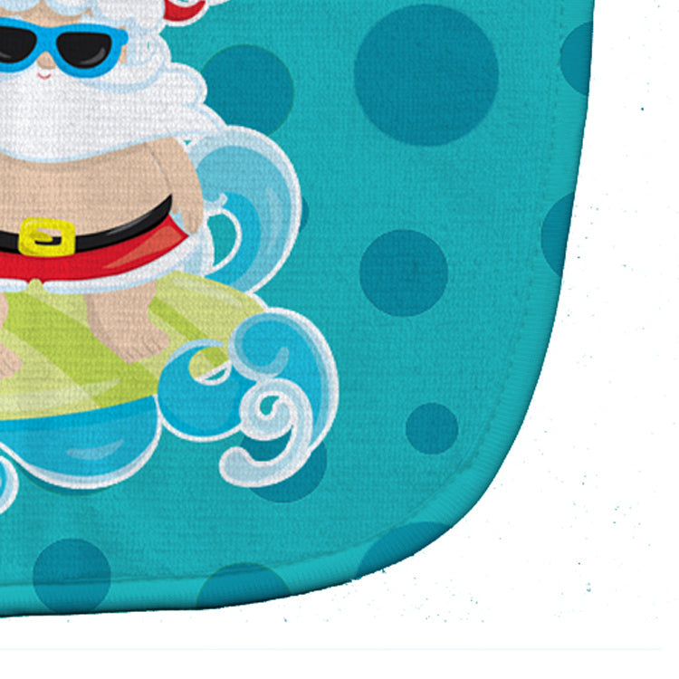 Beach Santa Claus Surfer #1 Baby Bib Easy-Clean Baby Bib Baby Feeding Accessory Baby Mealtime Essential, 10 x 13, Multicolor