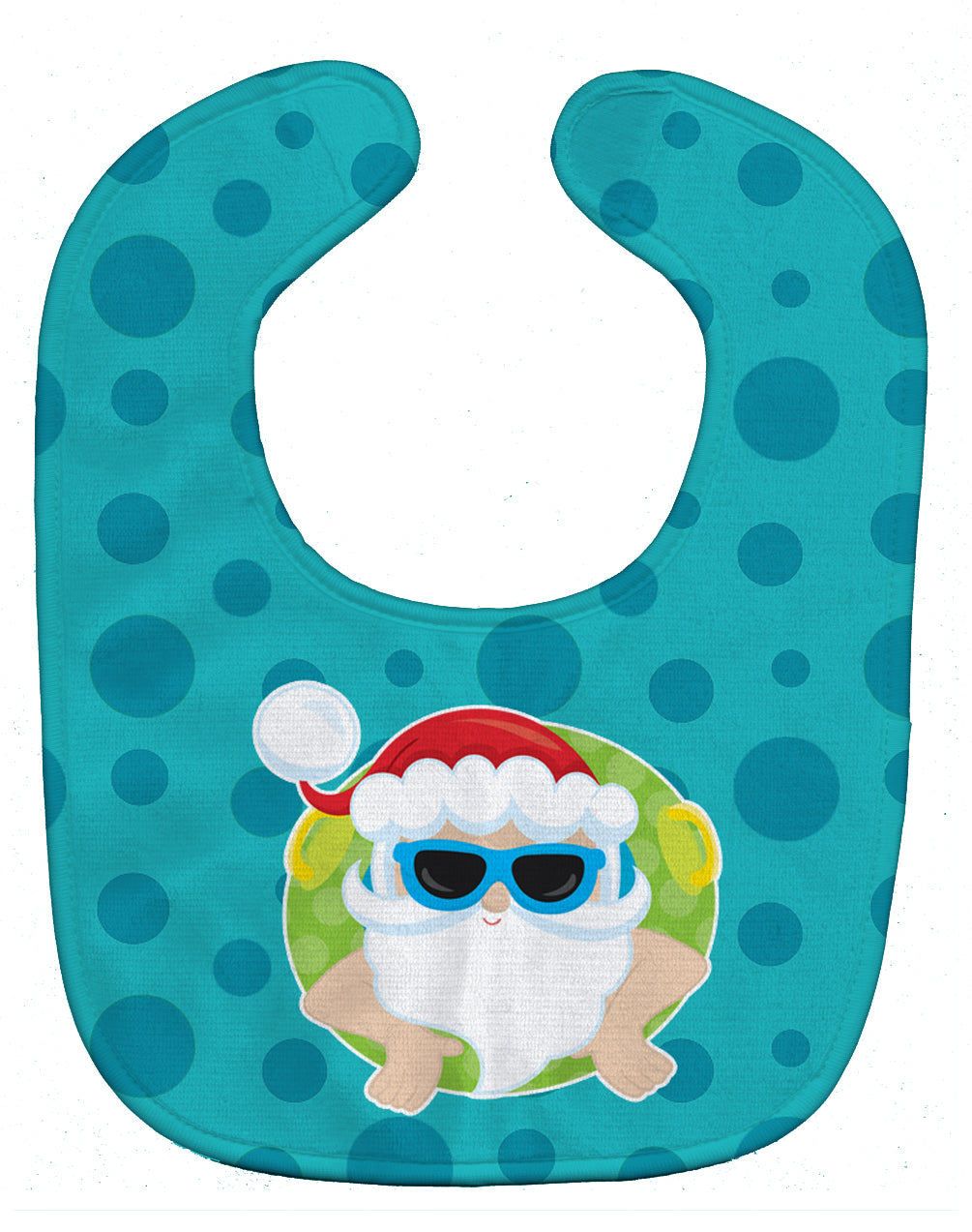 Beach Santa Claus #1 Baby Bib Easy-Clean Baby Bib Baby Feeding Accessory Baby Mealtime Essential, 10 x 13, Multicolor