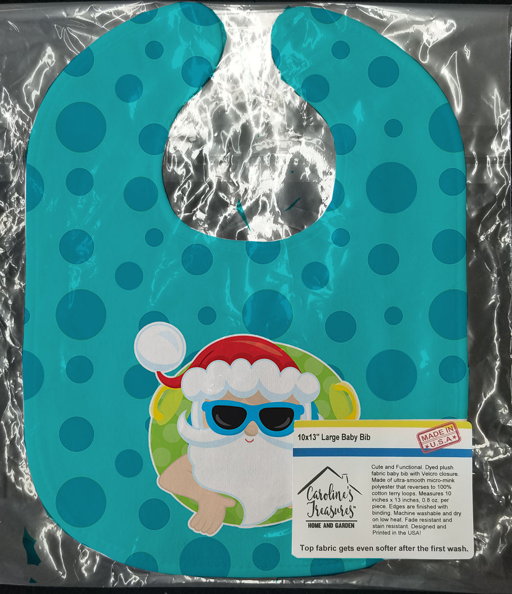 Beach Santa Claus #1 Baby Bib Easy-Clean Baby Bib Baby Feeding Accessory Baby Mealtime Essential, 10 x 13, Multicolor