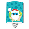 Beach Santa Claus #1 Ceramic Night Light Compact, UL-Certified, Ideal for Bedroom, Bathroom, Nursery, Hallway, Kitchen, 6x4x3, Multicolor