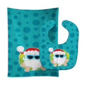 Beach Santa Claus #1 Baby Bib & Burp Cloth Easy-Clean Baby Bib Baby Feeding Accessory Baby Mealtime Essential