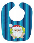 Beach Santa Claus #2 Baby Bib Easy-Clean Baby Bib Baby Feeding Accessory Baby Mealtime Essential, 10 x 13, Multicolor