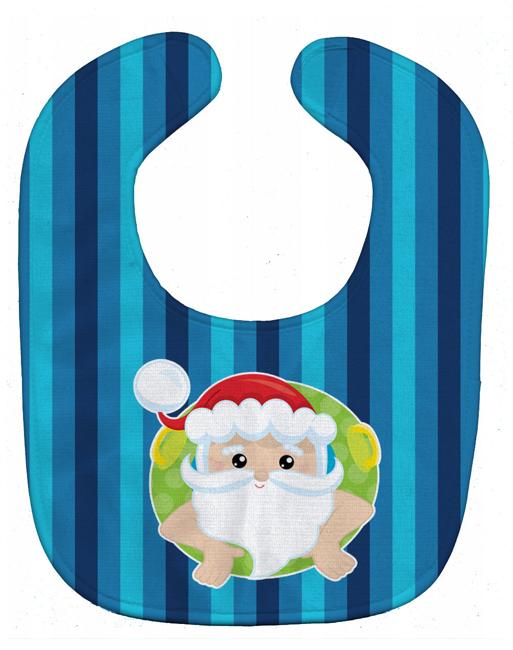 Beach Santa Claus #2 Baby Bib Easy-Clean Baby Bib Baby Feeding Accessory Baby Mealtime Essential, 10 x 13, Multicolor
