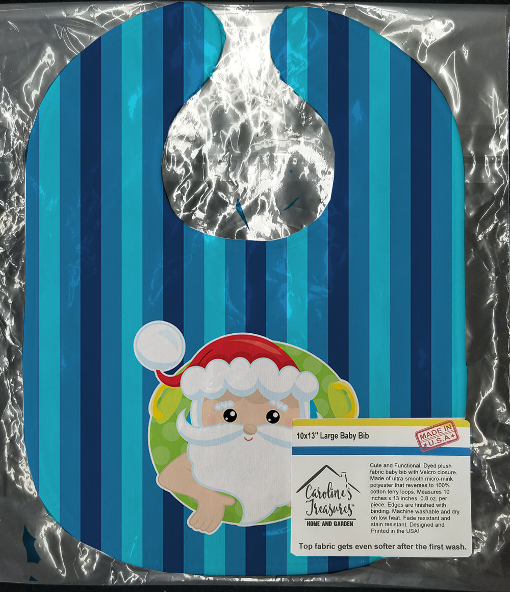 Beach Santa Claus #2 Baby Bib Easy-Clean Baby Bib Baby Feeding Accessory Baby Mealtime Essential, 10 x 13, Multicolor
