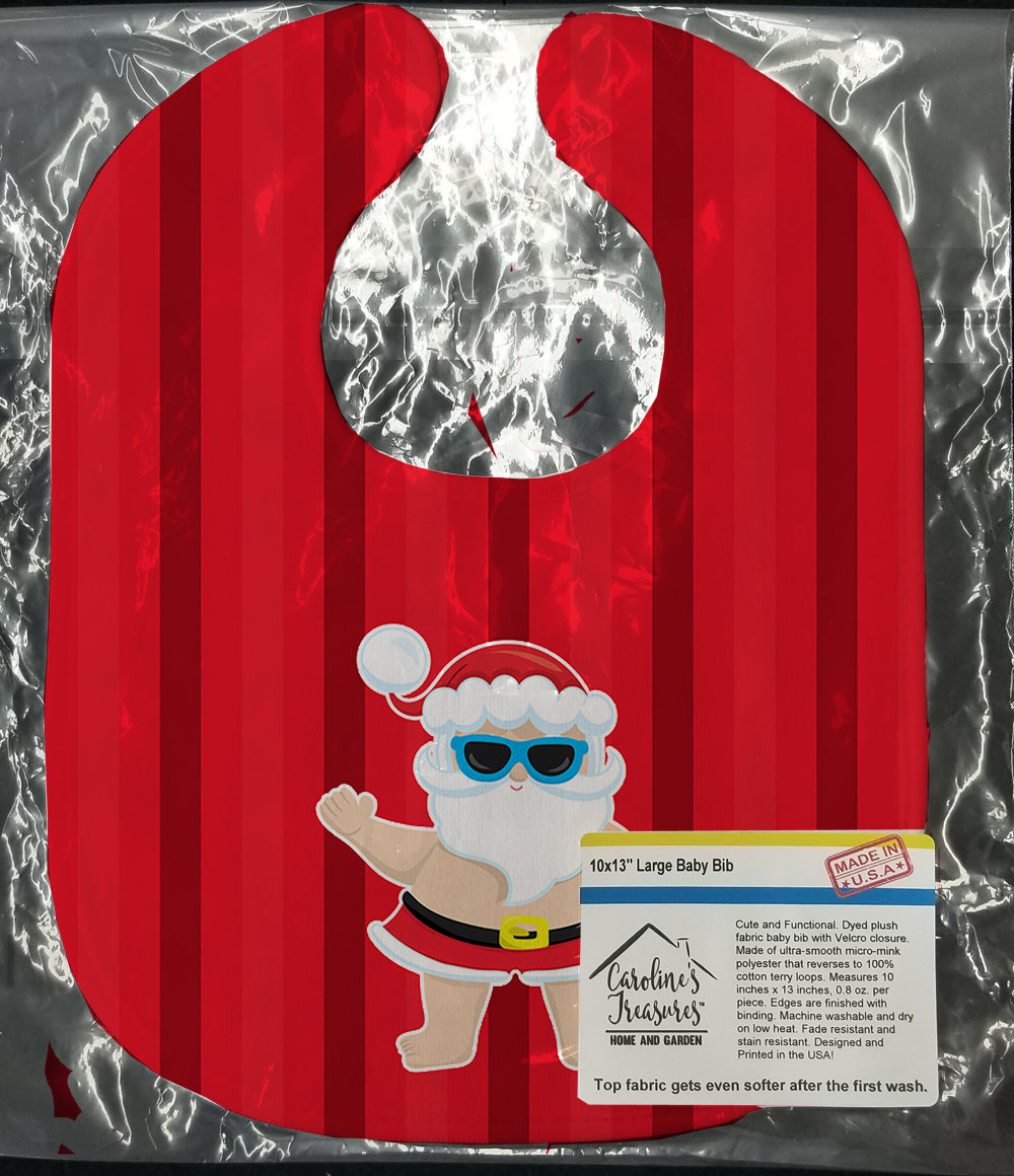Beach Santa Claus #3 Baby Bib Easy-Clean Baby Bib Baby Feeding Accessory Baby Mealtime Essential, 10 x 13, Multicolor