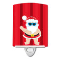 Beach Santa Claus #3 Ceramic Night Light Compact, UL-Certified, Ideal for Bedroom, Bathroom, Nursery, Hallway, Kitchen, 6x4x3, Multicolor