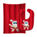 Beach Santa Claus #3 Baby Bib & Burp Cloth Easy-Clean Baby Bib Baby Feeding Accessory Baby Mealtime Essential
