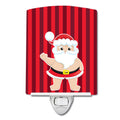 Beach Santa Claus #4 Ceramic Night Light Compact, UL-Certified, Ideal for Bedroom, Bathroom, Nursery, Hallway, Kitchen, 6x4x3, Multicolor
