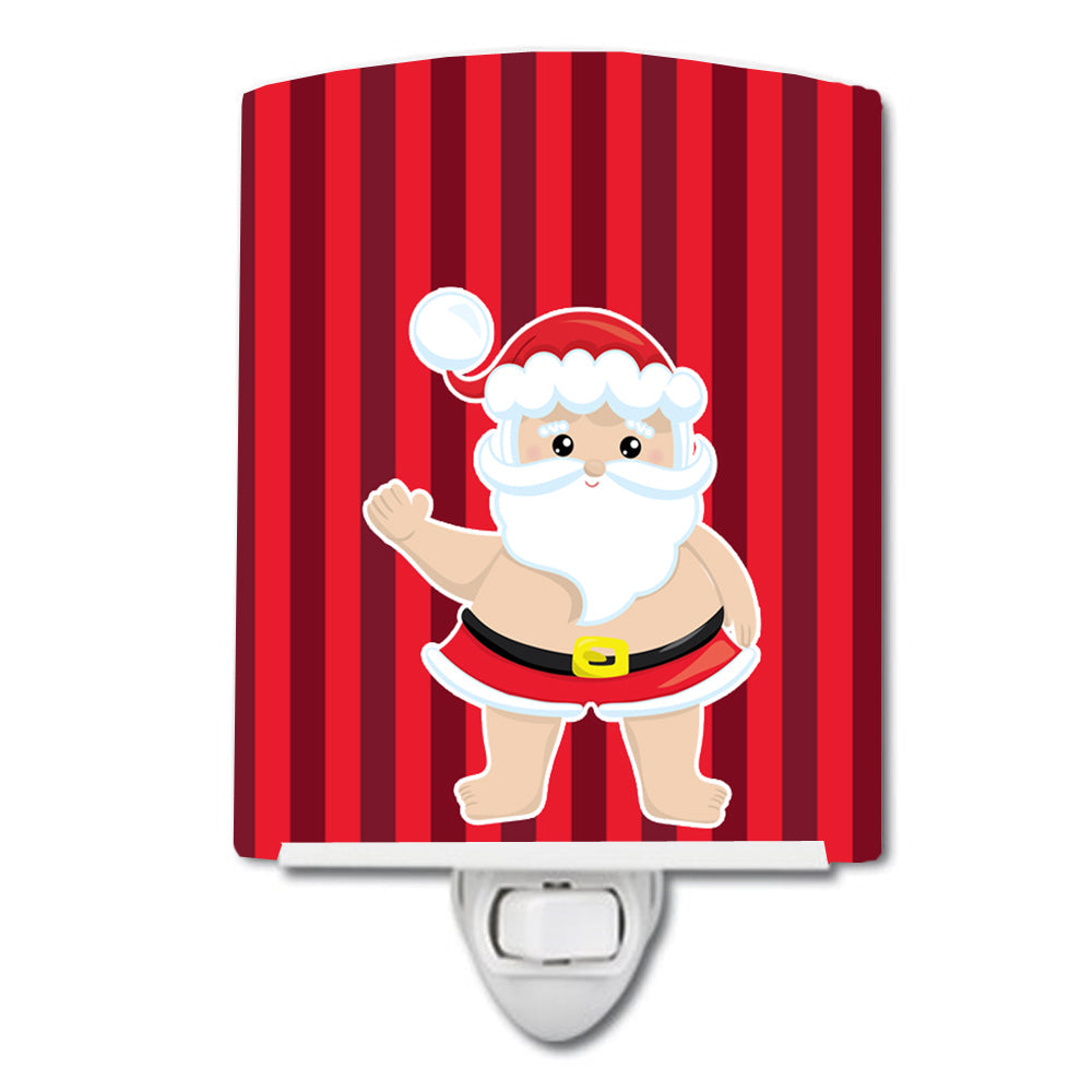 Beach Santa Claus #4 Ceramic Night Light Compact, UL-Certified, Ideal for Bedroom, Bathroom, Nursery, Hallway, Kitchen, 6x4x3, Multicolor