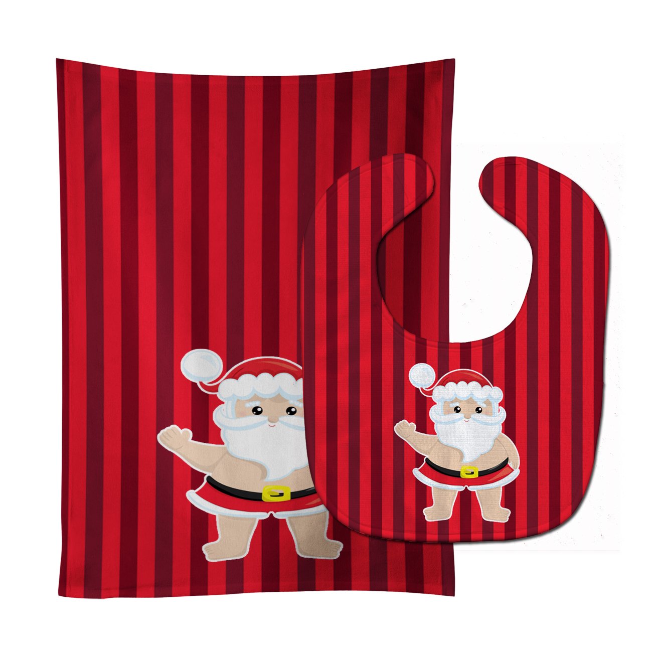 Beach Santa Claus #4 Baby Bib & Burp Cloth Easy-Clean Baby Bib Baby Feeding Accessory Baby Mealtime Essential
