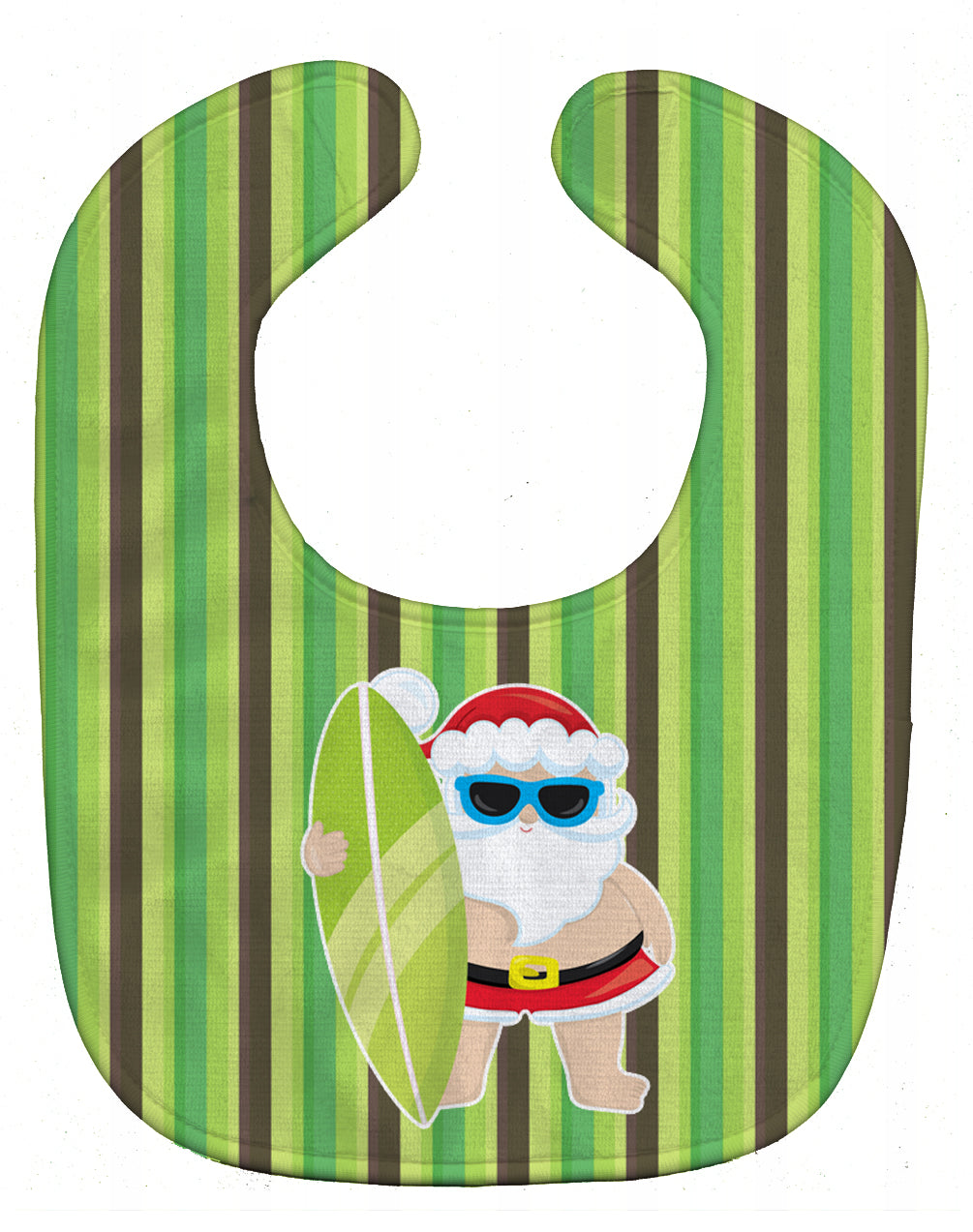 Beach Santa Claus #5 Baby Bib Easy-Clean Baby Bib Baby Feeding Accessory Baby Mealtime Essential, 10 x 13, Multicolor