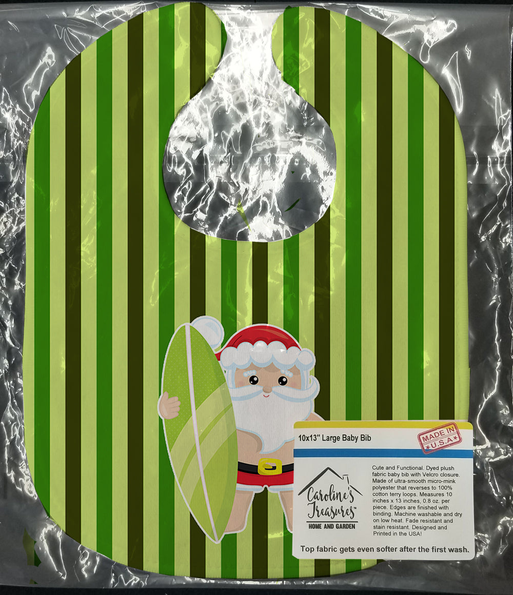 Beach Santa Claus #6 Baby Bib Easy-Clean Baby Bib Baby Feeding Accessory Baby Mealtime Essential, 10 x 13, Multicolor
