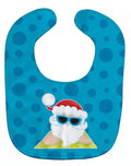 Beach Santa Claus #7 Baby Bib Easy-Clean Baby Bib Baby Feeding Accessory Baby Mealtime Essential, 10 x 13, Multicolor