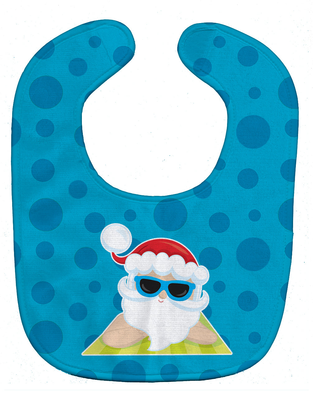 Beach Santa Claus #7 Baby Bib Easy-Clean Baby Bib Baby Feeding Accessory Baby Mealtime Essential, 10 x 13, Multicolor