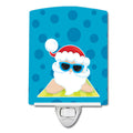 Beach Santa Claus #7 Ceramic Night Light Compact, UL-Certified, Ideal for Bedroom, Bathroom, Nursery, Hallway, Kitchen, 6x4x3, Multicolor