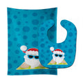 Beach Santa Claus #7 Baby Bib & Burp Cloth Easy-Clean Baby Bib Baby Feeding Accessory Baby Mealtime Essential