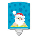 Beach Santa Claus #8 Ceramic Night Light Compact, UL-Certified, Ideal for Bedroom, Bathroom, Nursery, Hallway, Kitchen, 6x4x3, Multicolor