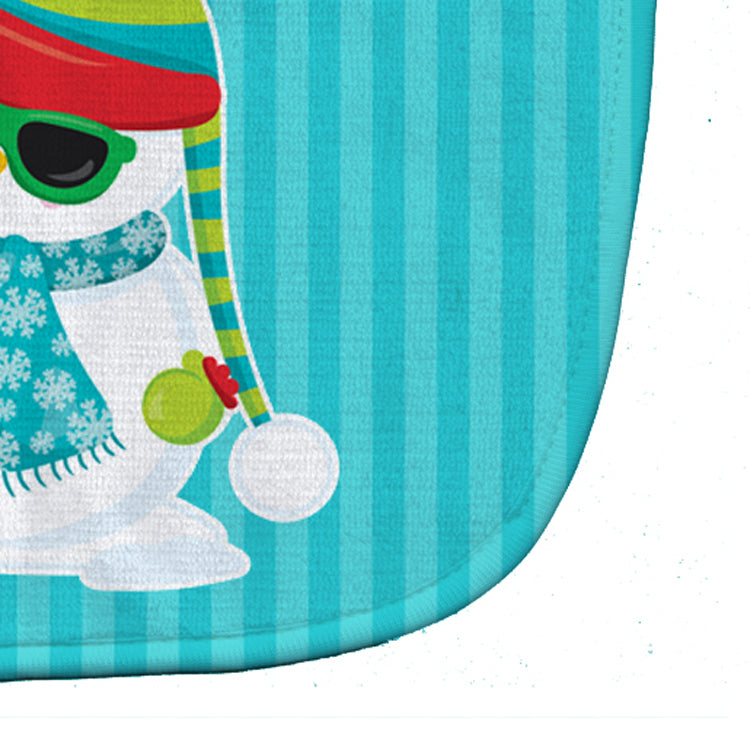 Beach Snowman Surfer Baby Bib Easy-Clean Baby Bib Baby Feeding Accessory Baby Mealtime Essential, 10 x 13, Multicolor