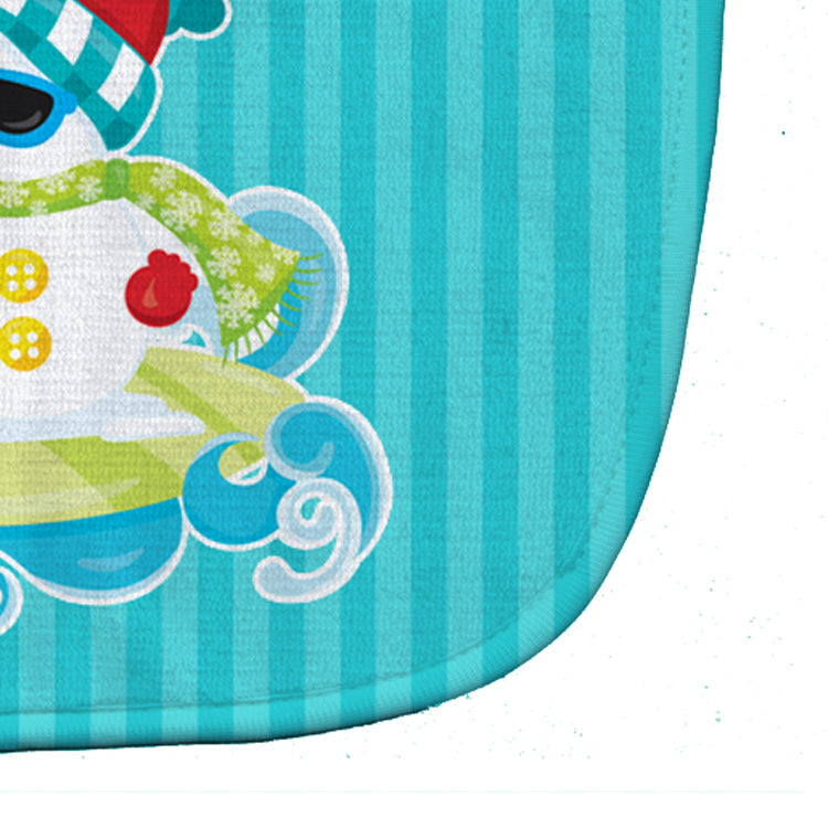 Beach Snowman Surfer #2 Baby Bib Easy-Clean Baby Bib Baby Feeding Accessory Baby Mealtime Essential, 10 x 13, Multicolor