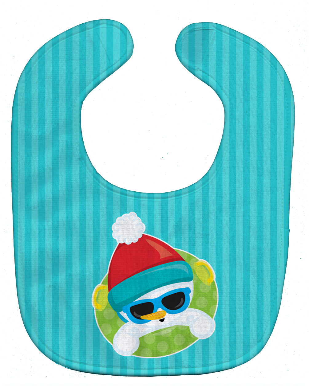 Beach Snowman Baby Bib Easy-Clean Baby Bib Baby Feeding Accessory Baby Mealtime Essential, 10 x 13, Multicolor