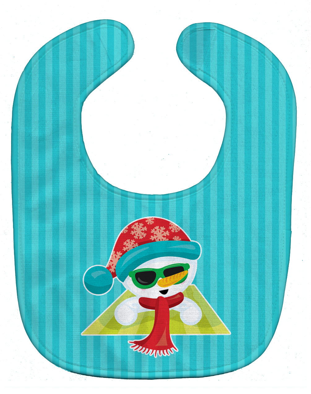 Beach Snowman #2 Baby Bib Easy-Clean Baby Bib Baby Feeding Accessory Baby Mealtime Essential, 10 x 13, Multicolor