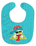 Beach Snowman #2 Baby Bib Easy-Clean Baby Bib Baby Feeding Accessory Baby Mealtime Essential, 10 x 13, Multicolor