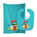 Beach Snowman #2 Baby Bib & Burp Cloth Easy-Clean Baby Bib Baby Feeding Accessory Baby Mealtime Essential