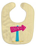Beach Sign Baby Bib Easy-Clean Baby Bib Baby Feeding Accessory Baby Mealtime Essential, 10 x 13, Multicolor