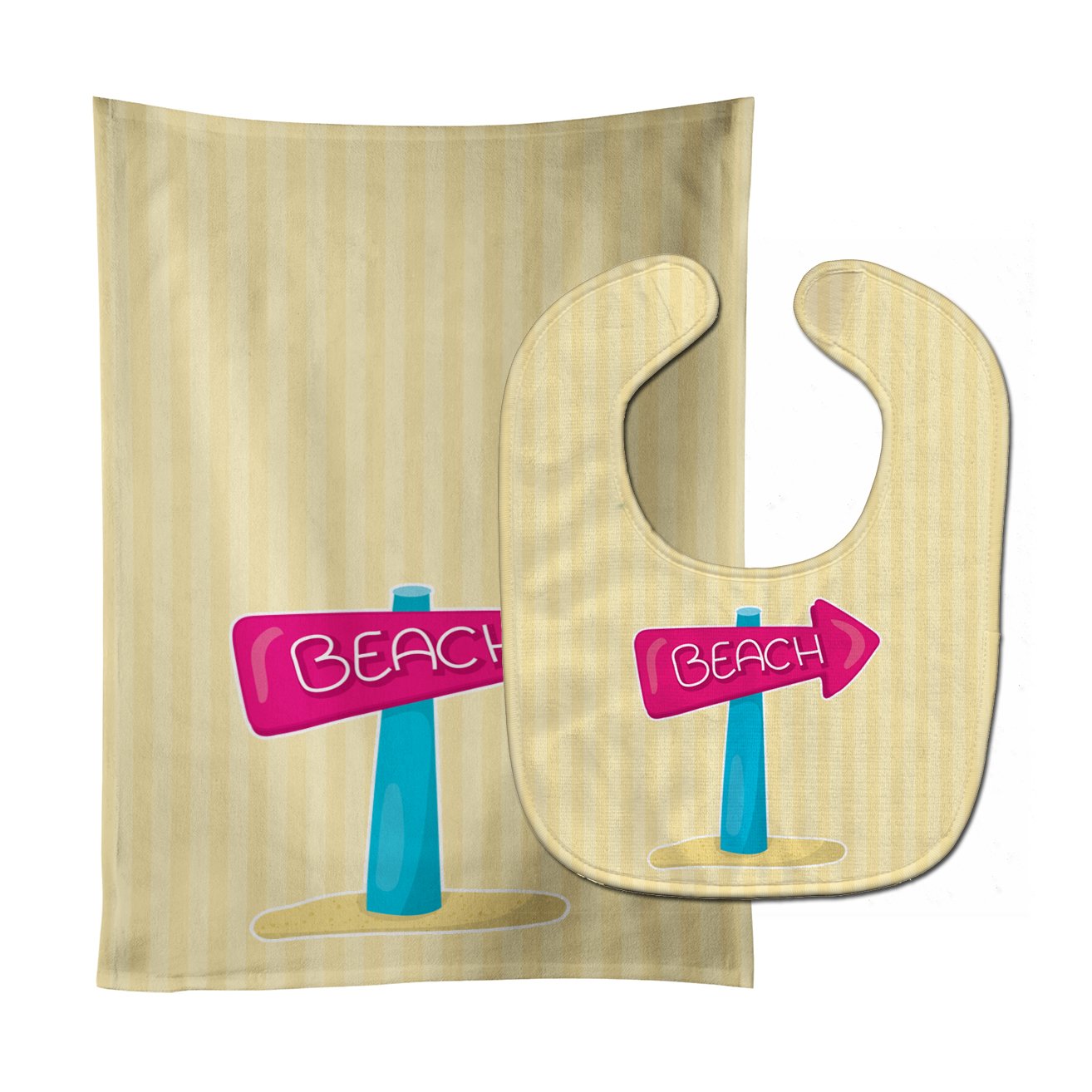 Beach Sign Baby Bib & Burp Cloth Easy-Clean Baby Bib Baby Feeding Accessory Baby Mealtime Essential